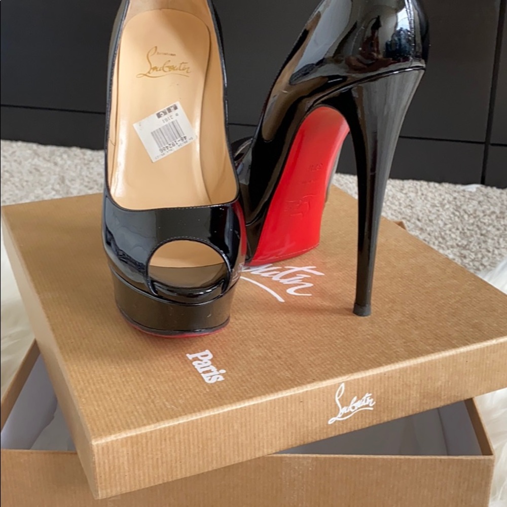 Christian louboutin lady peep black heels 37.5